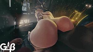 “准备好我的第一次狂野动画，带有深层内射动作，在3D卡通风格中？”