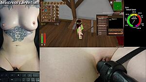 Naked Gamer Girl Tackles Tropical Monster Hentai Survival