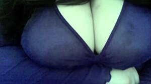 Chubby Milf Exposes Big Tits While Watching Hentai on Webcam