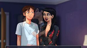 summertime saga, beautiful asian takes huge cock, husband shocked