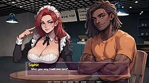 Redhead Maid Craves Big Black Cock in Gameplay