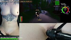 Naked Gamer Girl Tackles Tropical Monster Hentai Survival