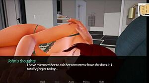 Brunette milf with big ass and small tits explores her new family in part 38