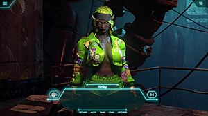 חמודה שמנה מעוקלת דורכת על זין ענק בין גזעי