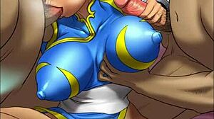 Hentai street slut fighter dominates in brutal anal action