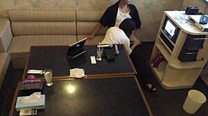 Amateur couple gets horny at karaoke for sex