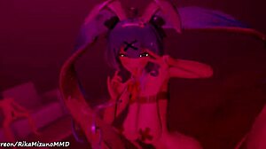 Lustful Queen of Rabbits Hatsune Miku Dances in Sexy Suit for Double Penetration