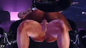 black guy dominates ebony babe in hardcore interracial hentai sex tape