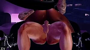 black guy dominates ebony babe in hardcore interracial hentai sex tape