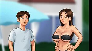 Summertime Saga Stepbro Nails Stepsis in Risky Public Pool Fuck.
