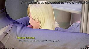 feeling so aroused with big tits blonde in public outdoor sex game hentai