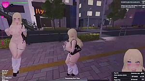 Why is Manaka flashing secretly from home to clothing store in this hentai streak?