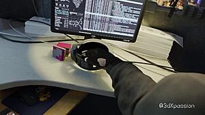 welcome to vr nexus 3 neon dreams with sexy girl cyberpunk style. she rides hard in shaved pussy and anal fucking.