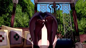 3D Hentai Beauty with Big Breasts in Action