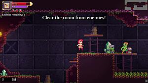 scarlet maiden game takes us through mask dungeon with hot redhead action