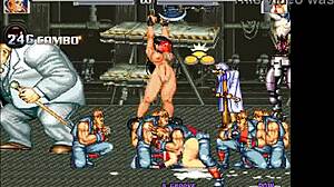 Dead or Alive hentai features Mai Shiranui in wild gangbang creampie from behind in Mugen style