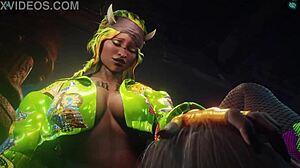 Terra’s Curvy Body Gets Intense Pussy Licking in Teen Titans Game
