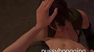 quiet takes on big cock with sucking and true facial in 3d hentai animation