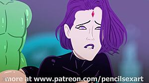2d animation of beast boy banging raven doggy style by pencilsexart