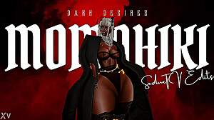 black guy dominates ebony babe in hardcore interracial hentai sex tape