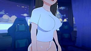 The hentai 18 gamer girl starts masturbating intensely. She cums hard in the scene.