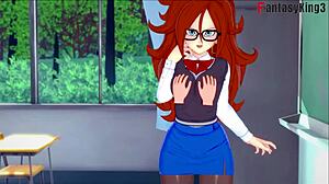 Videl fucking Roshi with big tits in Dragon Ball Zex 3D hentai anime fantasy