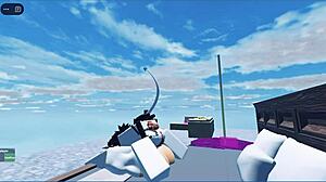 Толстая шлюха с большой жопой и сиськами скачет на монстр хуе, пока ее жестко трахают в кондо Роблокс