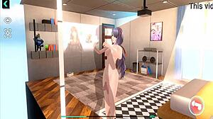 huge monster cock explodes cum in hentai game! watch the sexy action unfold