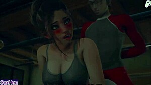 That new teacher hentai games p4 shows horny naked girl riding cowgirl in bathroom creampie
