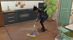 Husband Betrays Wife with Busty Maid in Steamy Kitchen Encounter - Hentai Twist