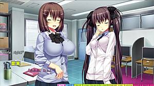 tenioha 2 ayane lust route part 3 - she's sucking my dick in the bathroom with big tits titty fuck 😈