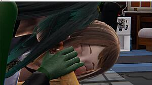 Boku No Hero Hentai Yuri: Ochako, Froppy, and Rumi in Futanari Threesome