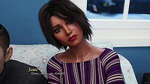 Busty redhead cutie with big tits gives blowjob and squirts during bukkake on her bed in being a dik 243.