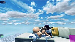 fat whore with big ass and big tits rides monster cock while getting fucked hard in roblox condo