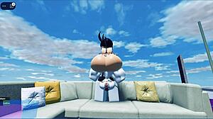 fat whore with big ass and big tits rides monster cock while getting fucked hard in roblox condo