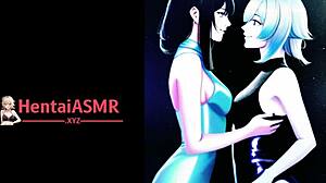 Hey there, check out these hentai ASMR lesbian lovers kissing and sucking