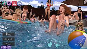 Redhead stripper dances seductively in the hall before intense anal riding creampie