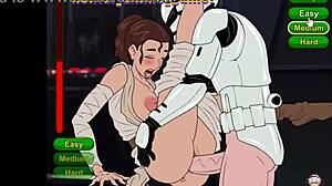 Star Wars parody explodes with huge tits femdom action!