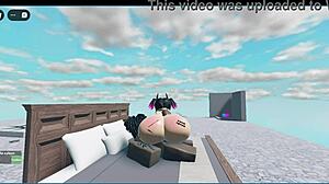 White slut takes big black cock fucking in Roblox