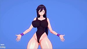 mmd features a hot girl with big boobs during her intense workout session