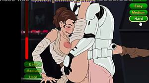 Star Wars parody explodes with huge tits femdom action!