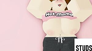 Brunette Step Mom Milf Poses Naked in Roblox Photo Shoot