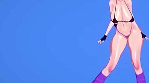 mmd features a hot girl with big boobs during her intense workout session
