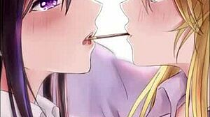 Sıcak anime derlemesinden çeşitli karakterlerle betimleyici sahneler