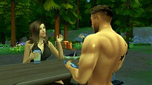 Hunky Sims 4: Hot Muscle Stud Fucks Horny Slut Outdoor in Sweaty Summer Forest