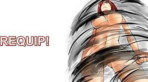 Hentai Anime Femdom Joi with Erza Scarlet Titania Catching You Spying in Orgasm Scene Pt-Br