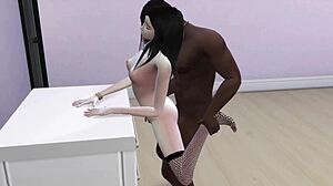 Japanese teen drilled by huge black cock