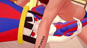 i have pomni from digital circus in just a towel ready for some fun in this hentai version