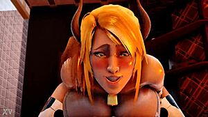 Cowgirl Samus teams up with anal-loving Princess Zelda for wild action