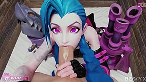 Jinx Blowjob: Teen Titans Star Sucks in League of Legends POV
